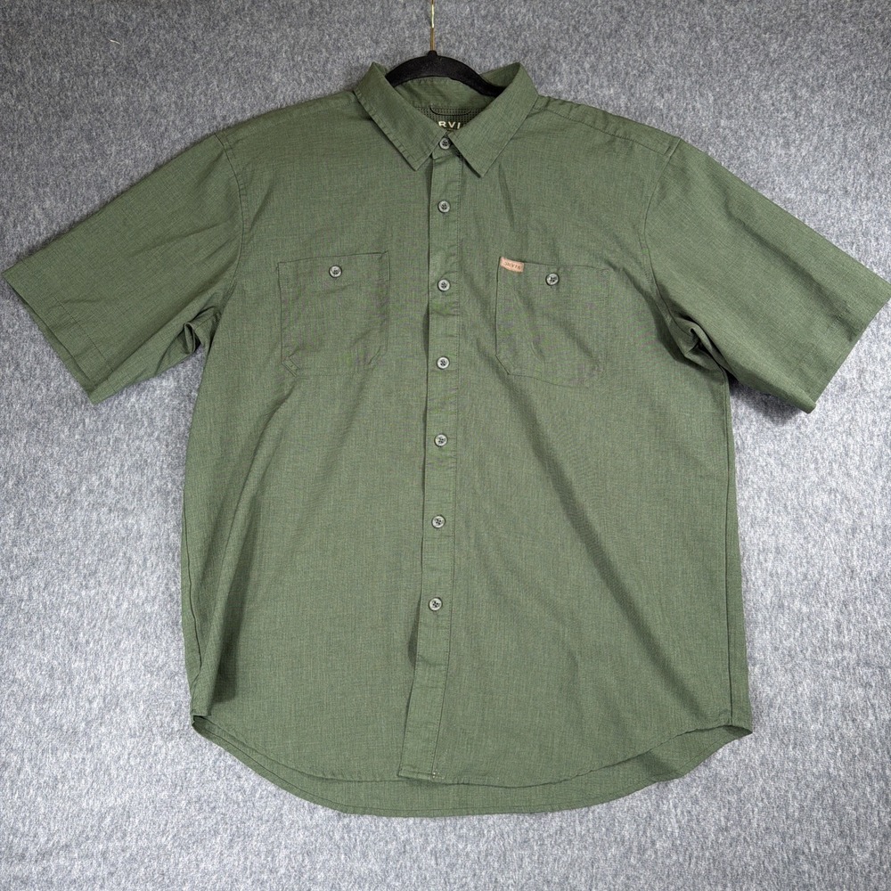 Orvis Tech Shirt Mens XL Green Plaid Outdoor Hiking Performance Quick Dry‎ Work
